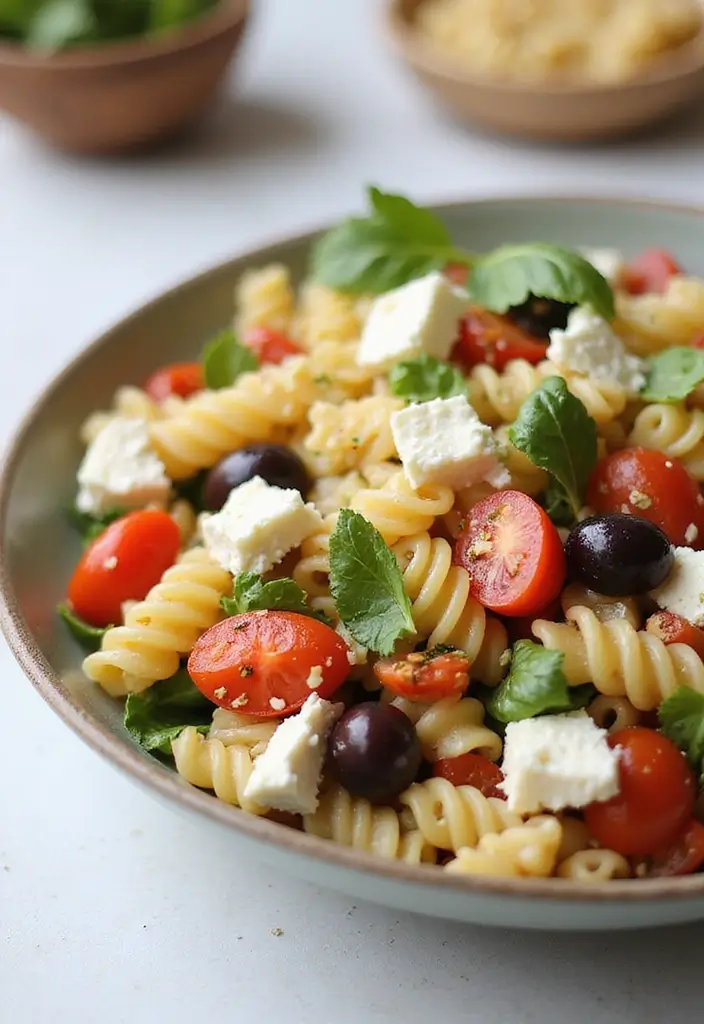 29 Easy Healthy Salad Recipes That Burst With Fresh Flavor - 9. Greek Pasta Salad
