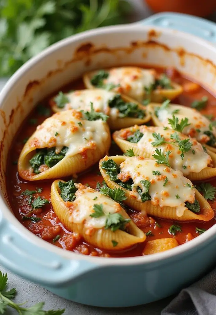 29 Ground Bison Recipes Healthy and High-Protein - 19. Bison and Spinach Stuffed Shells