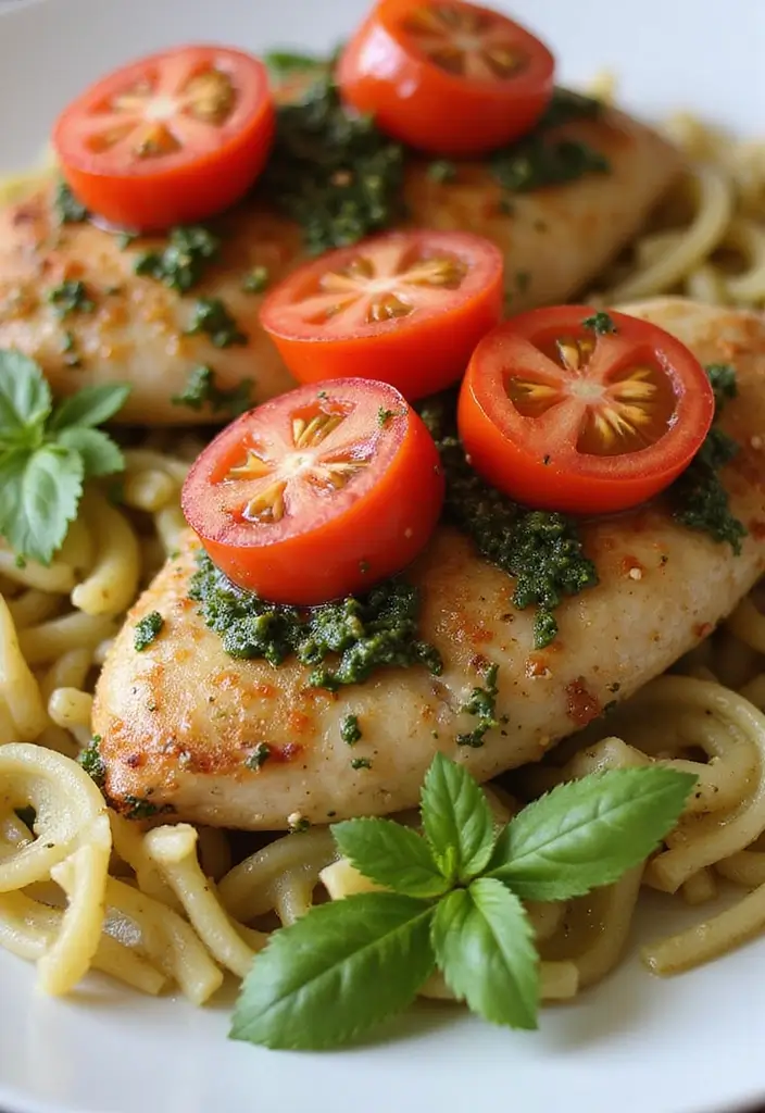 29 Healthy Baked Chicken Recipes That Are Simple and Delicious - 12. Pesto Baked Chicken