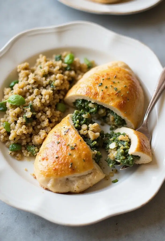 29 Healthy Baked Chicken Recipes That Are Simple and Delicious - 29. Spinach Feta Baked Chicken
