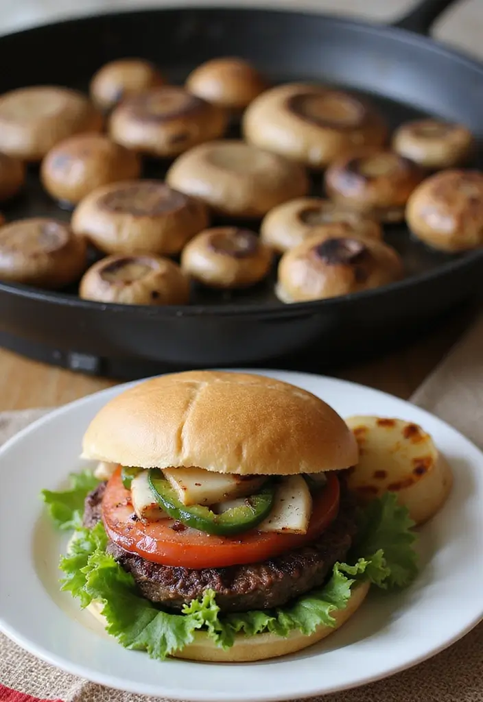 29 Healthy Blackstone Griddle Recipes Full of Flavor - 10. Grilled Portobello Mushroom Burgers