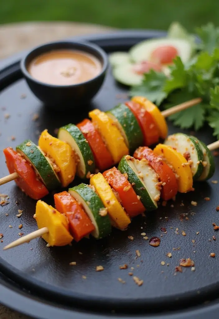 29 Healthy Blackstone Griddle Recipes Full of Flavor - 13. Thai Vegetable Skewers