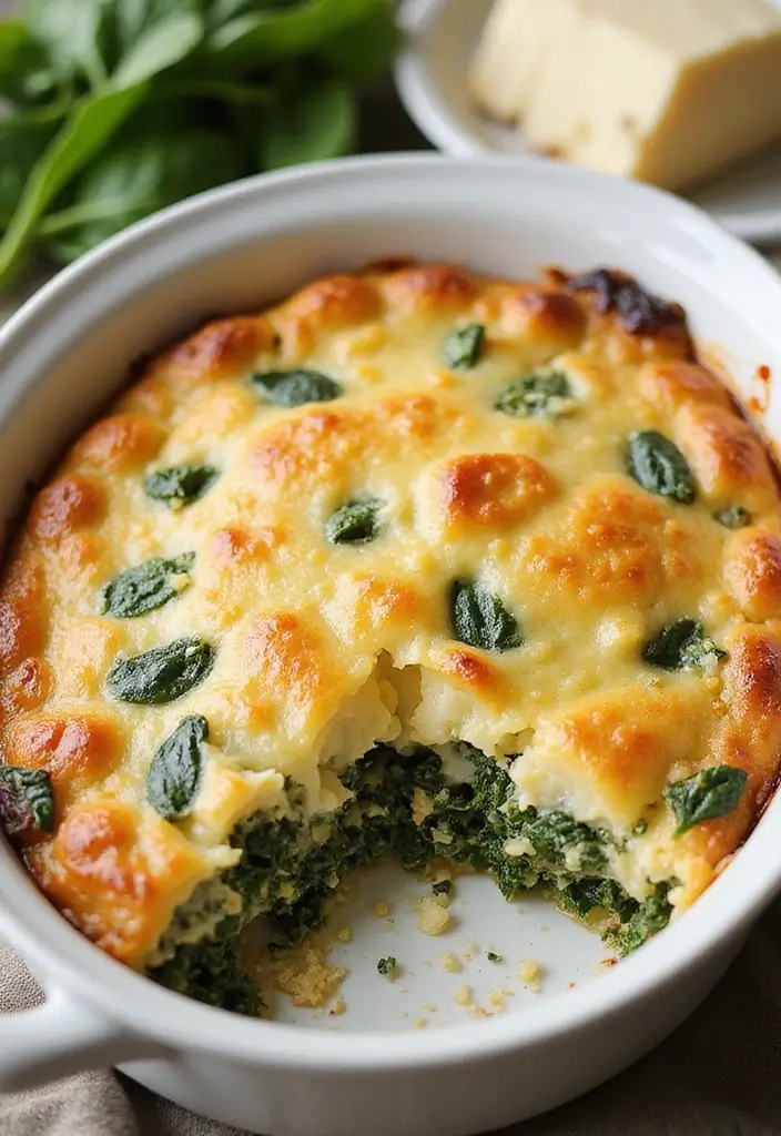 29 Healthy Casserole Recipes for Dinner That Everyone Will Love - 12. Spinach and Feta Casserole