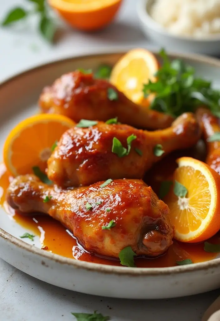 29 Healthy Chicken Drumstick Recipes That Are Oven-Ready - 16. Orange Ginger Drumsticks
