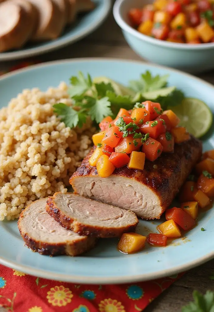29 Healthy Pork Tenderloin Recipes That Stay Tender - 24. Fruity Salsa Pork Tenderloin