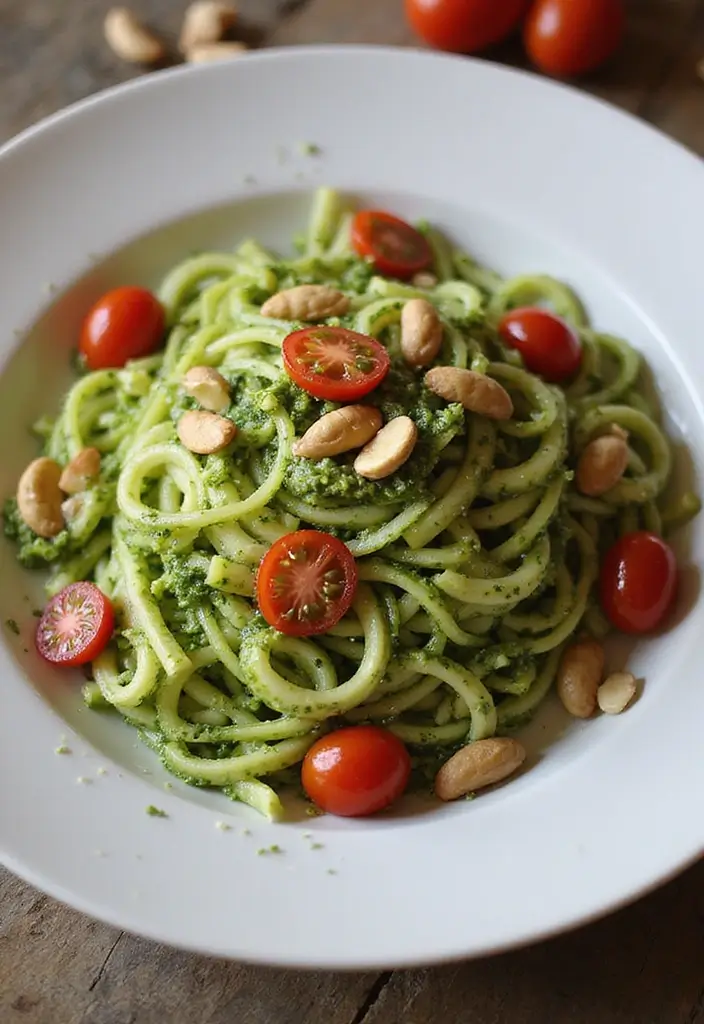 29 Healthy Side Dishes for Chicken That Complete the Meal - 10. Zucchini Noodles with Pesto