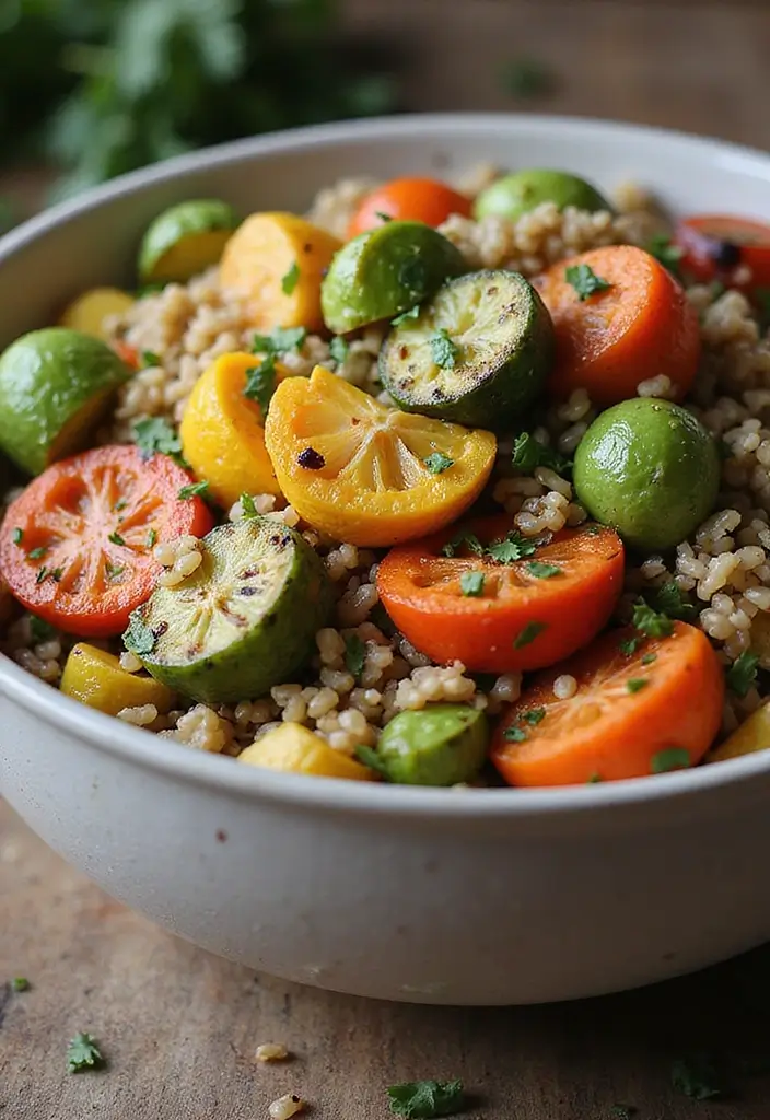 29 Healthy Side Dishes for Chicken That Complete the Meal - 13. Farro Salad with Vegetables