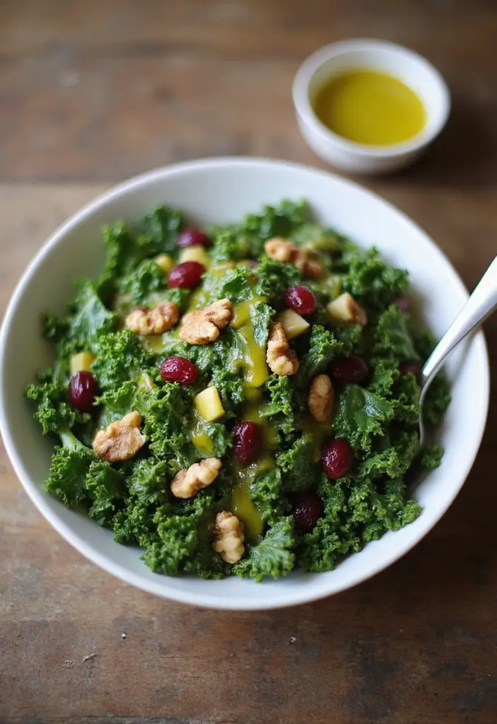 29 Healthy Side Dishes for Chicken That Complete the Meal - 15. Kale Salad with Lemon Vinaigrette