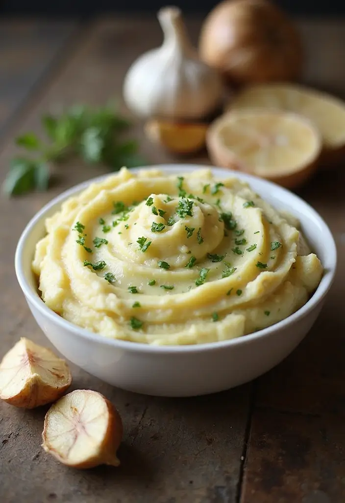 29 Healthy Side Dishes for Chicken That Complete the Meal - 17. Roasted Garlic Mashed Potatoes