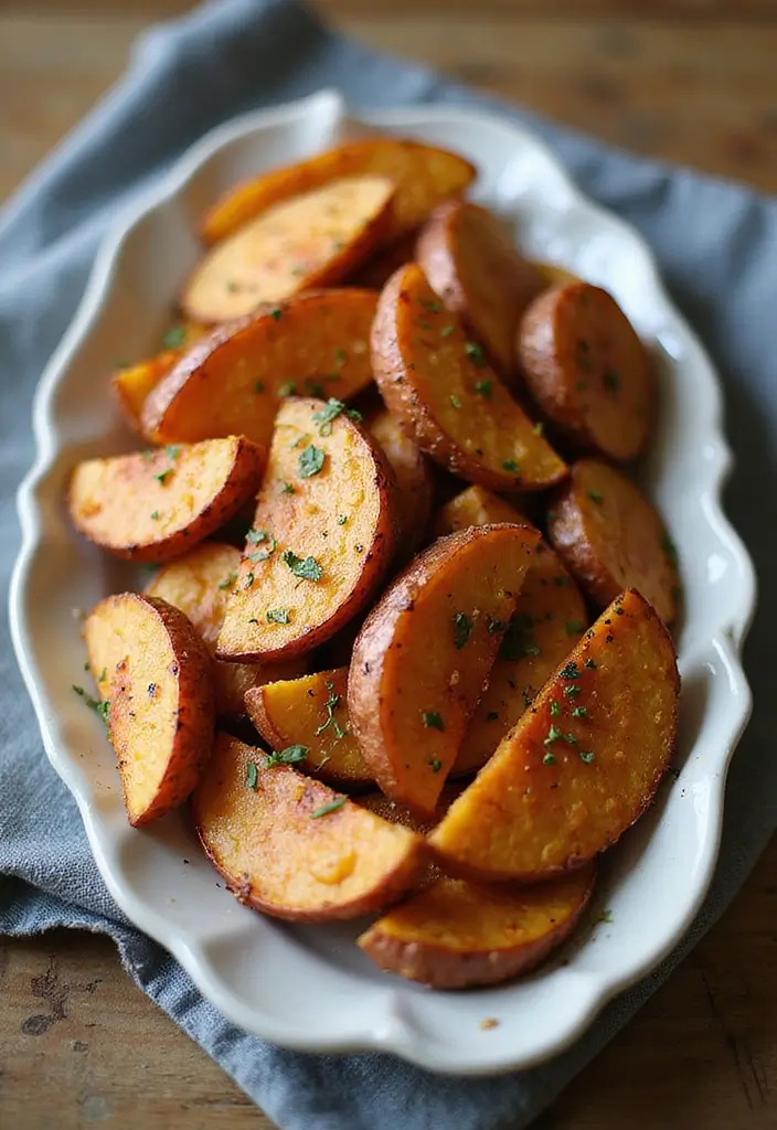 29 Healthy Side Dishes for Chicken That Complete the Meal - 23. Roasted Sweet Potato Wedges