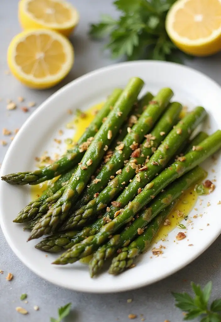 29 Healthy Side Dishes for Chicken That Complete the Meal - 6. Lemon Garlic Asparagus