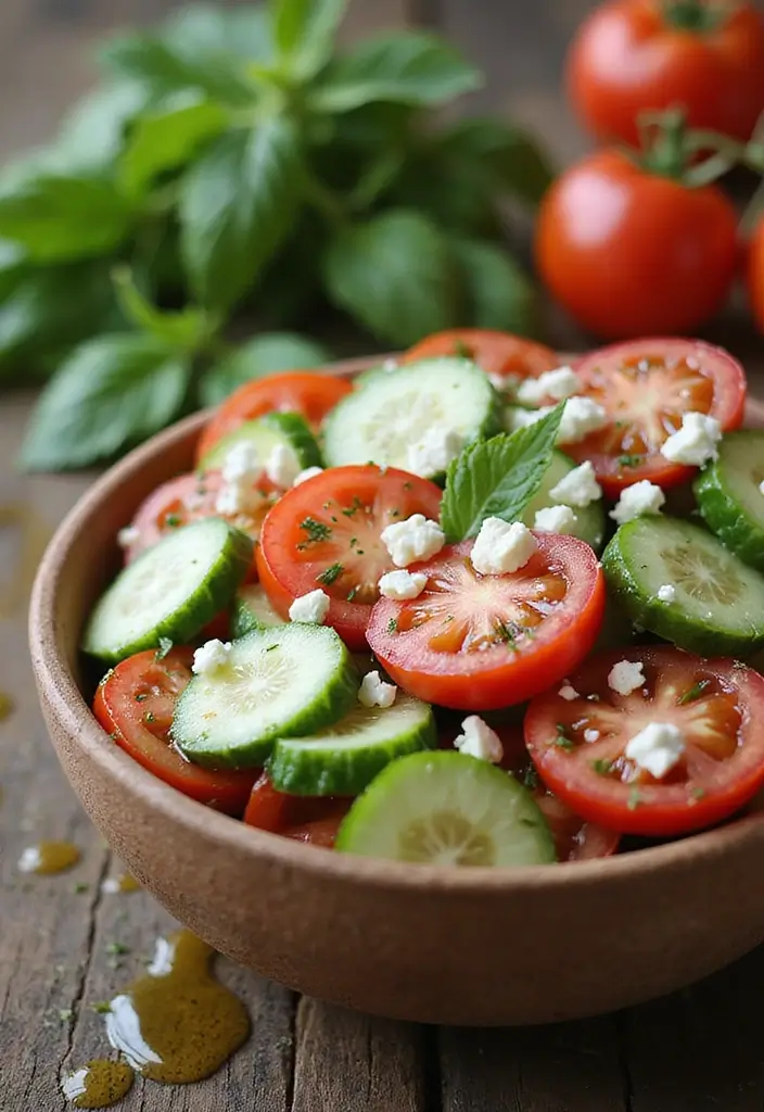 29 Healthy Side Dishes for Chicken That Complete the Meal - 9. Cucumber and Tomato Salad