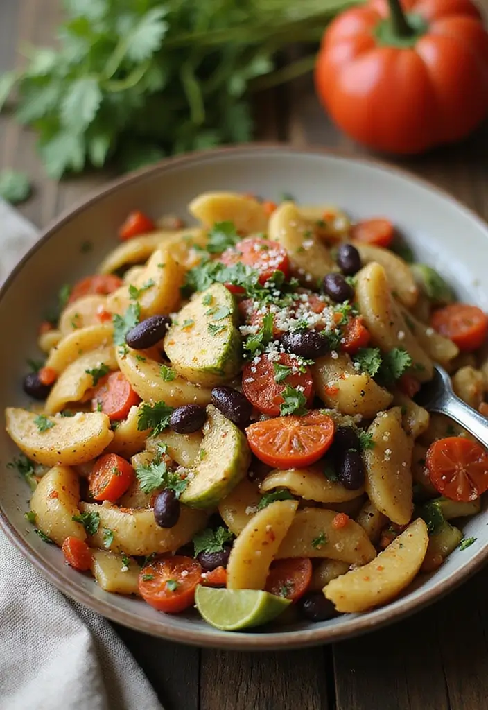 29 Pasta Primavera Recipes Healthy Dinners Full of Veggies - 21. Black Bean and Vegetable Pasta Primavera