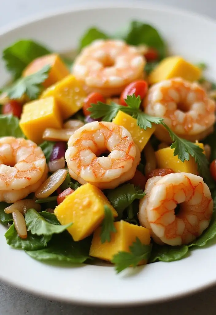 29 Shrimp Salad Recipes Healthy and Refreshing - 11. Shrimp and Mango Salad