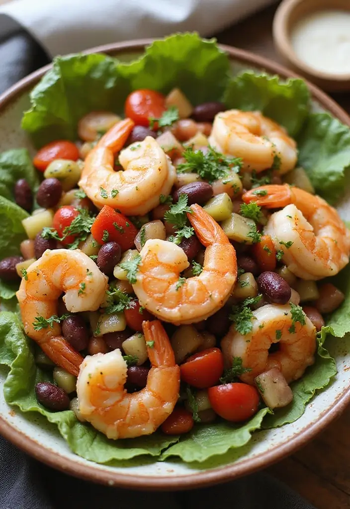 29 Shrimp Salad Recipes Healthy and Refreshing - 14. Shrimp and Bean Salad