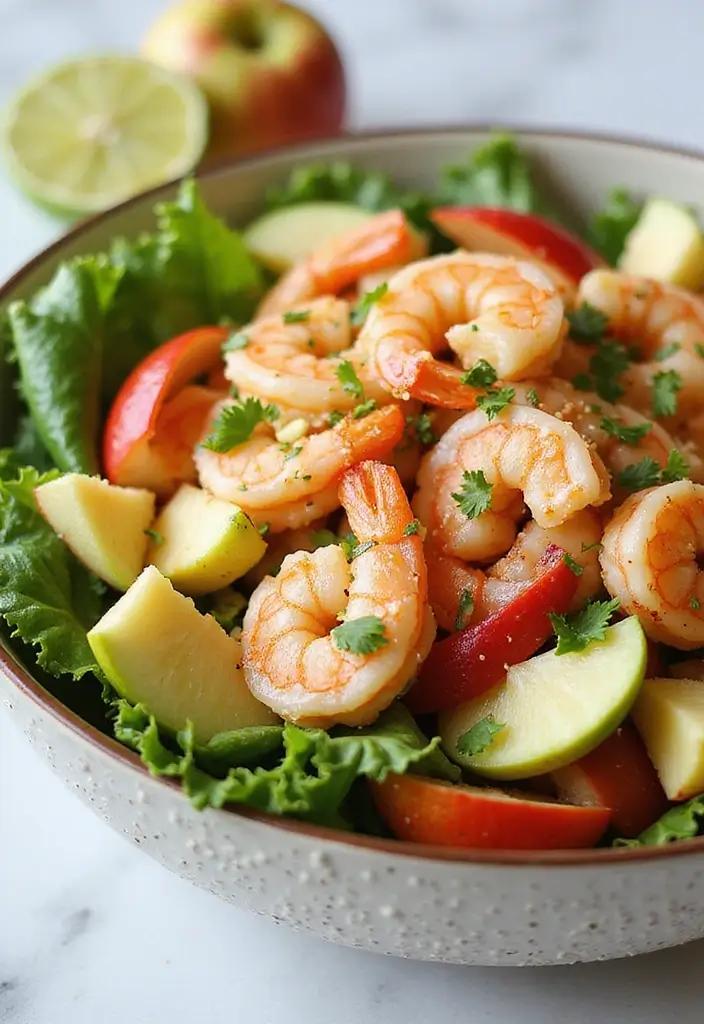 29 Shrimp Salad Recipes Healthy and Refreshing - 16. Shrimp and Apple Salad