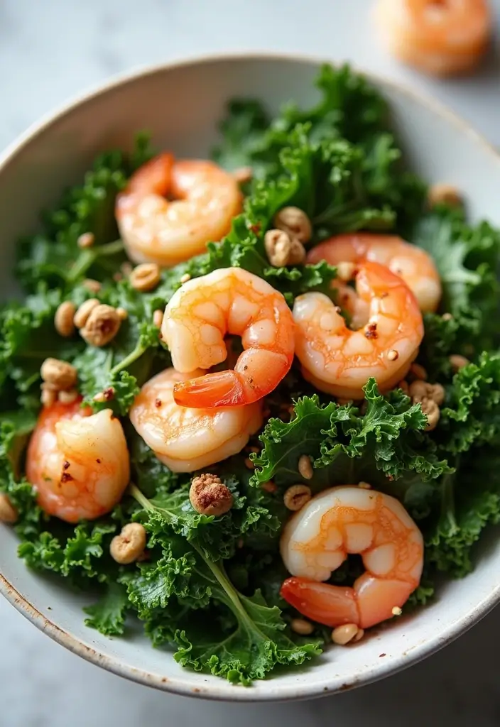 29 Shrimp Salad Recipes Healthy and Refreshing - 22. Shrimp and Kale Salad
