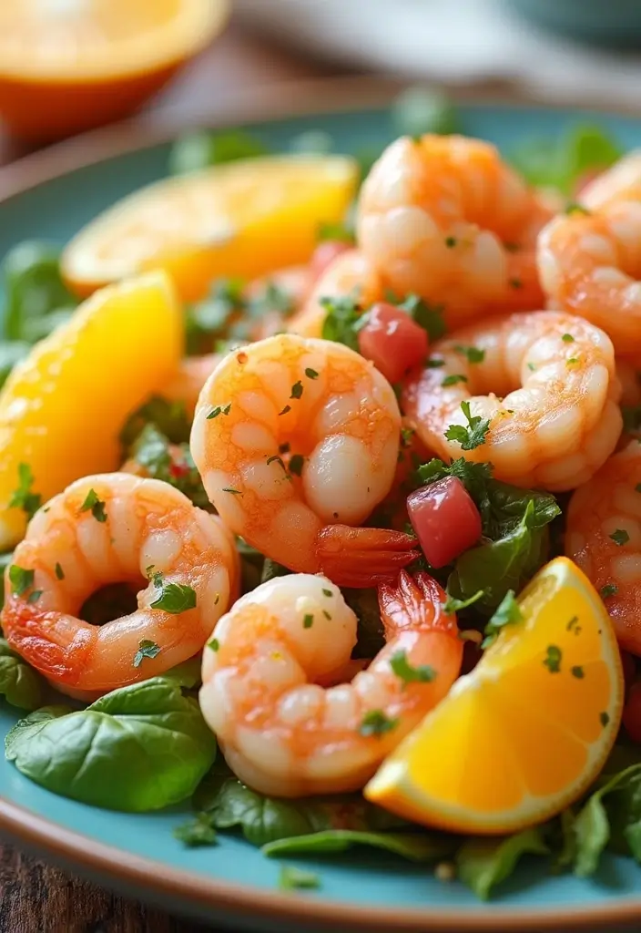 29 Shrimp Salad Recipes Healthy and Refreshing - 26. Shrimp and Orange Salad
