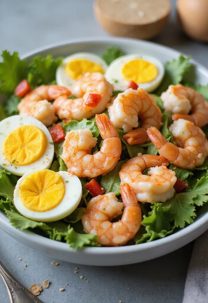 29 Shrimp Salad Recipes Healthy and Refreshing - 27. Shrimp and Egg Salad