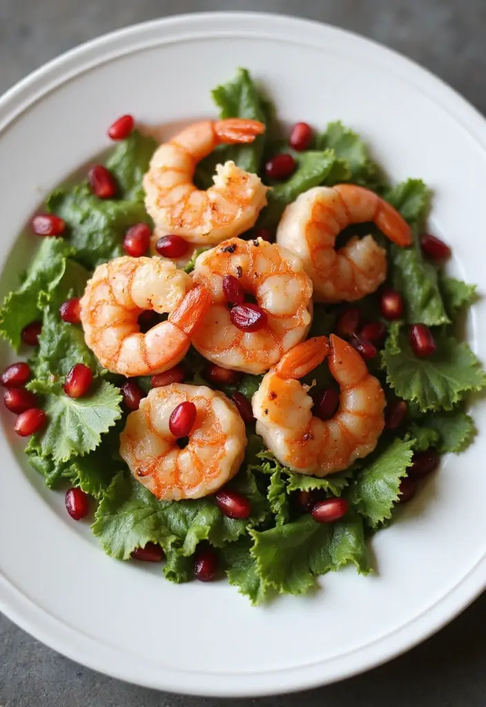 29 Shrimp Salad Recipes Healthy and Refreshing - 29. Shrimp and Pomegranate Salad