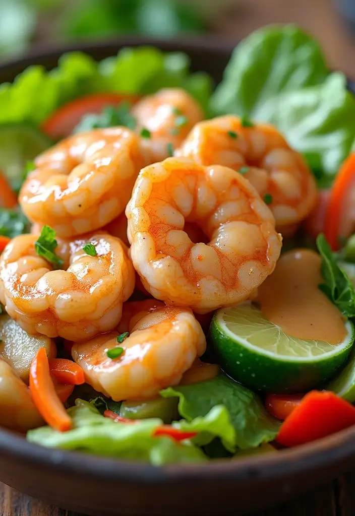 29 Shrimp Salad Recipes Healthy and Refreshing - 5. Thai Shrimp Salad with Peanut Dressing