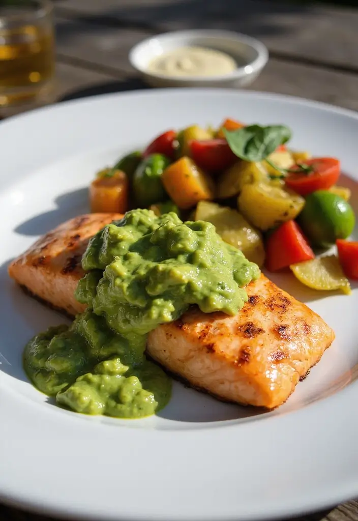 29 Trim Healthy Mama Recipes for Every Meal - 16. Grilled Salmon with Avocado Salsa
