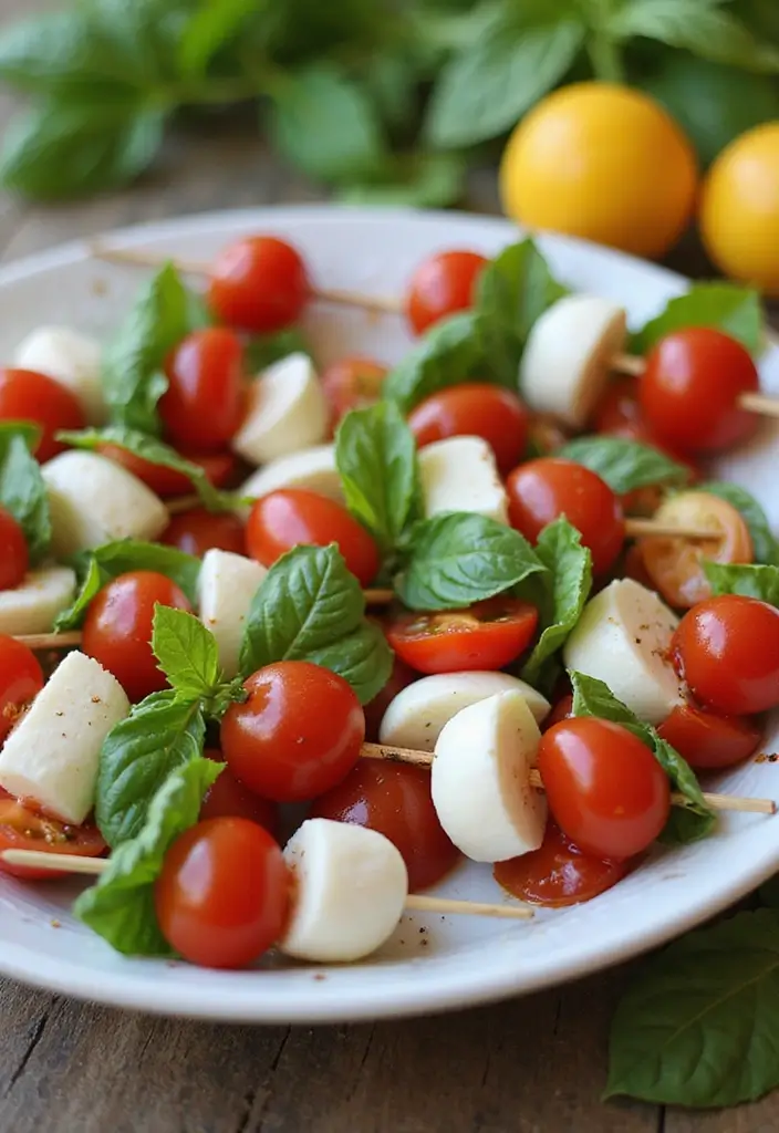 29 Trim Healthy Mama Recipes for Every Meal - 19. Caprese Salad Skewers