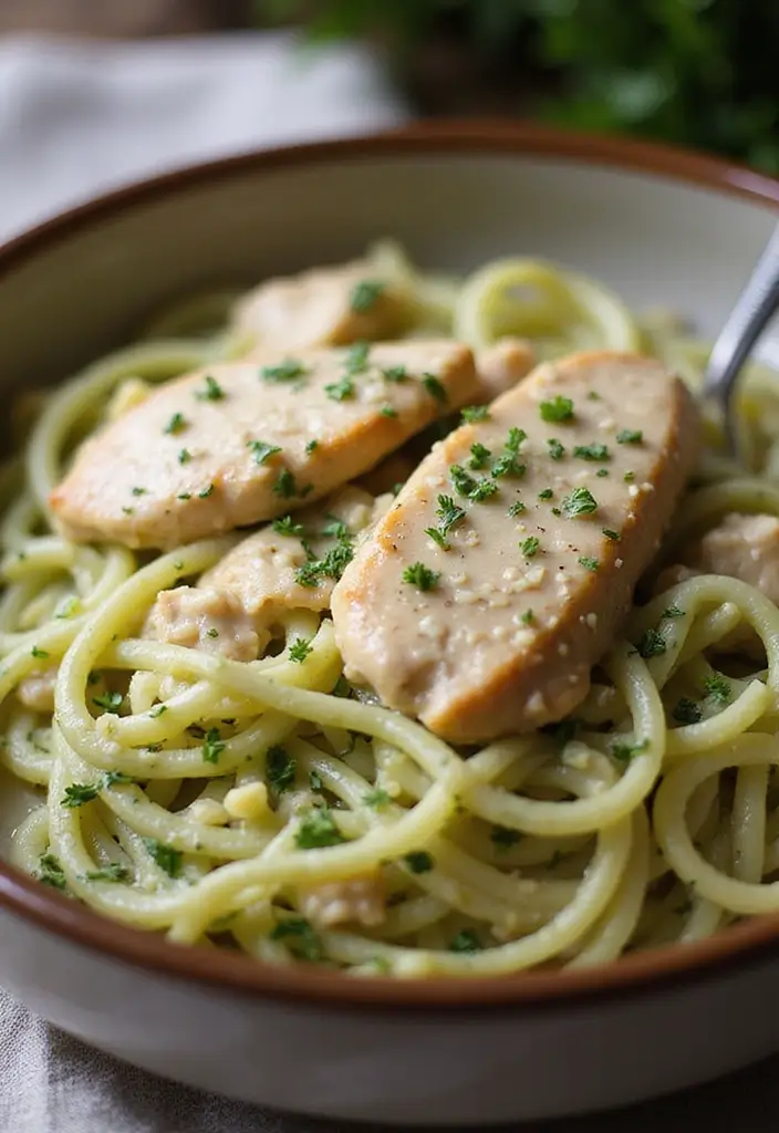 29 Trim Healthy Mama Recipes for Every Meal - 9. Chicken Alfredo with Zoodles